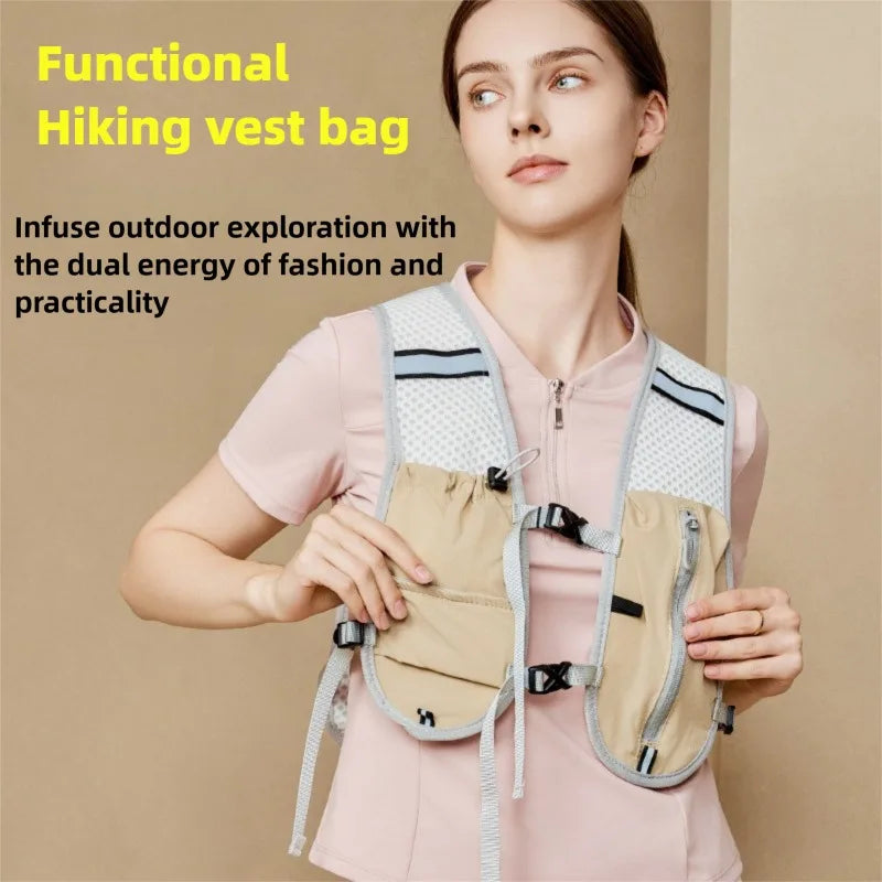 Hiking Hydration Vest Reflective Waterproof Running Backpack Outdoor Sports Multi-compartment Bag