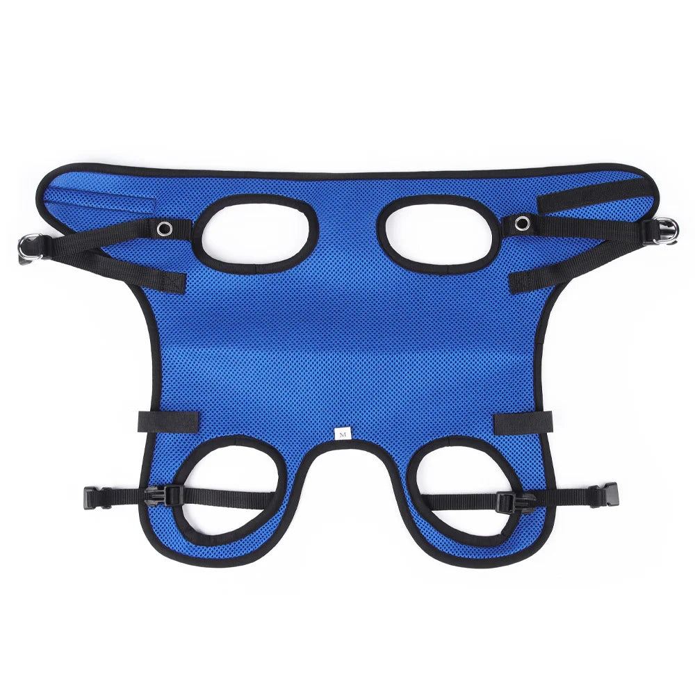 Disability dog travel assistive vehicle chest and back harness, dog rehabilitation exercise chest and back