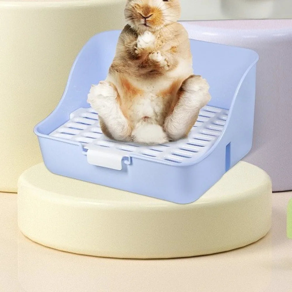 Small Pet Housing Anti-Tipping Rabbit Toilet Stable Splash-Proof Animal Litter Box Plastic Rectangular  Indoor Use