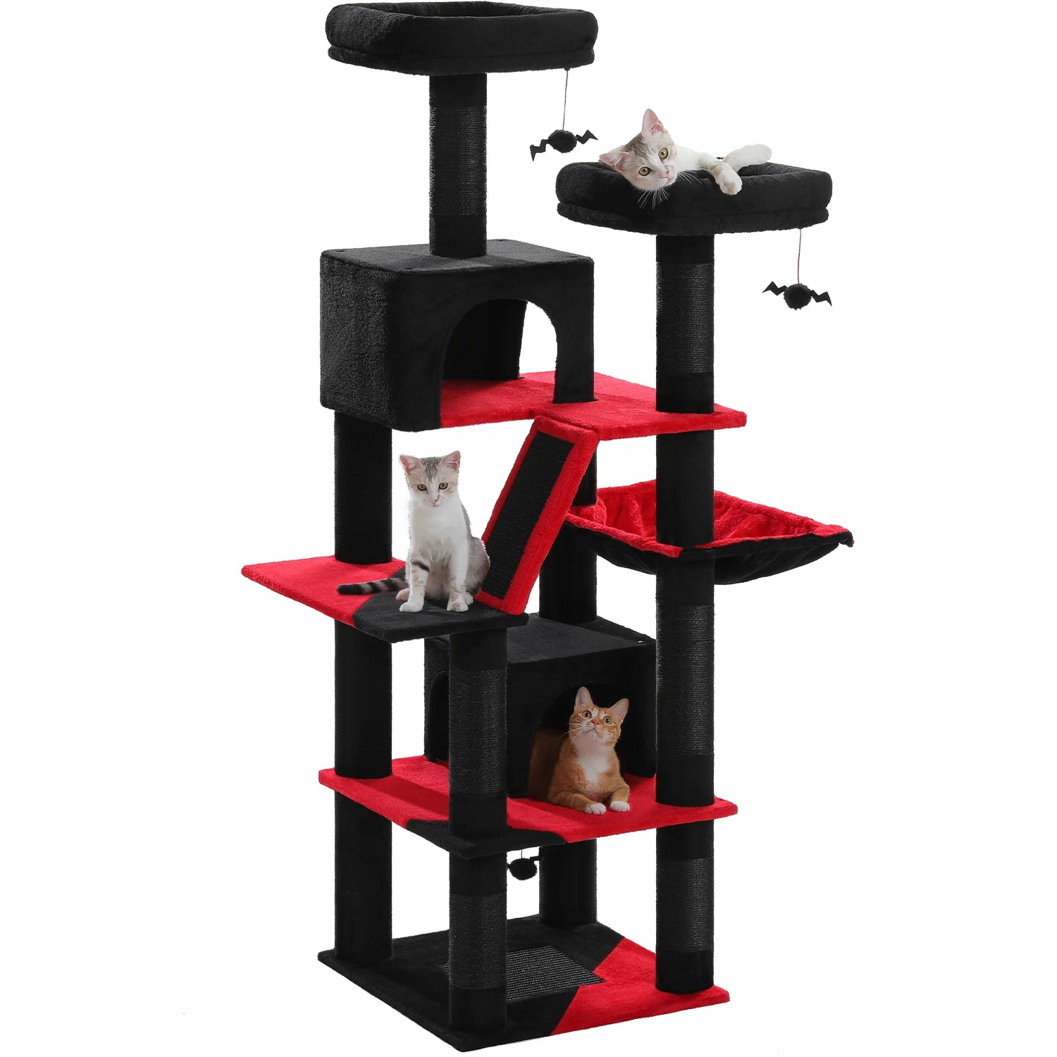 Large Cat Tree Tall Cat Tower for Indoor Cats Multi-Level Plush Cat Condo with Scratching Post