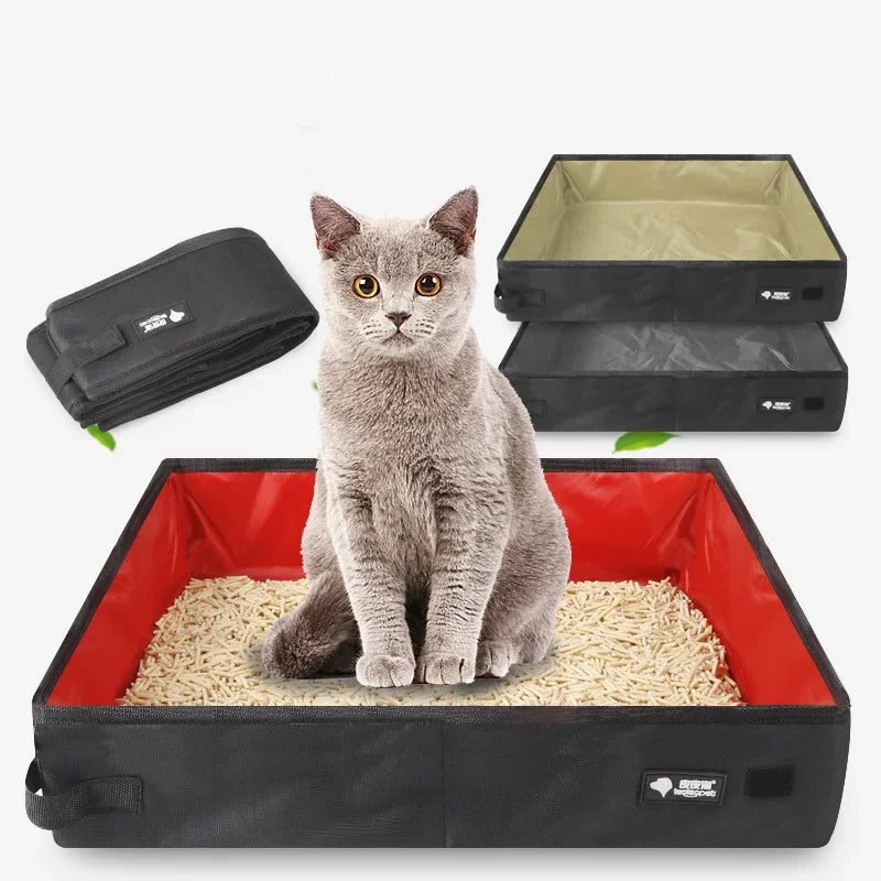 Portable Folding Travel Pet Litter Box Waterproof Outdoor Foldable Cat Litter Box