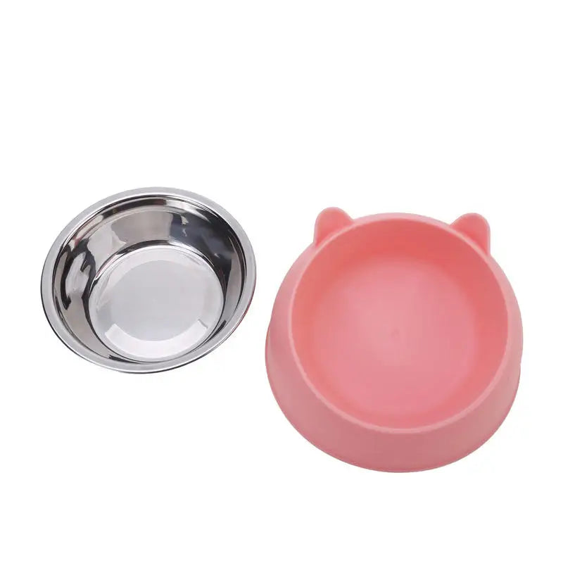1/2/5pcs Cat Bowl Creative Inclined Kitten Puppy Food Feeding Bowls Stainless Steel