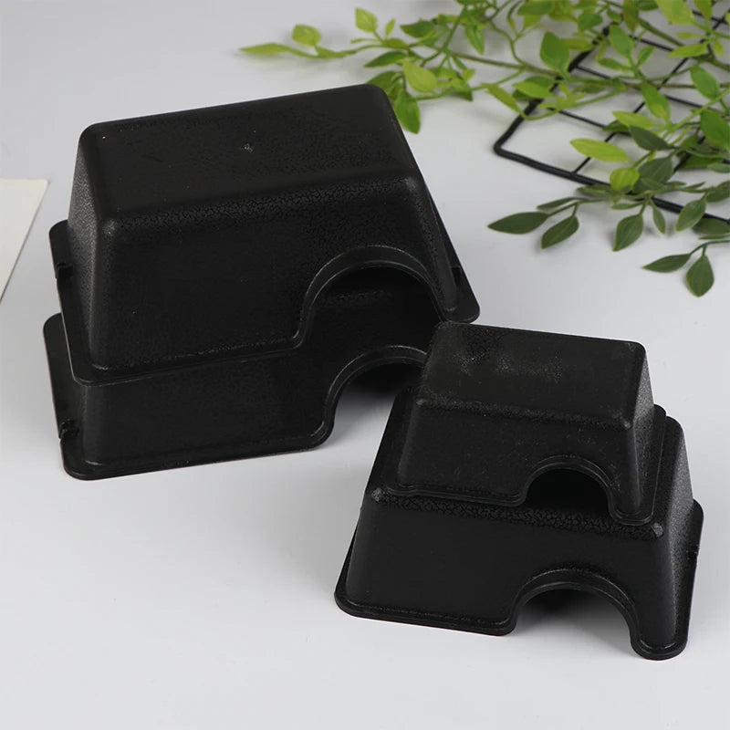 Reptile Hide Box Small Animal Hideaway Enclosure Black Ventilation Hiding Cave