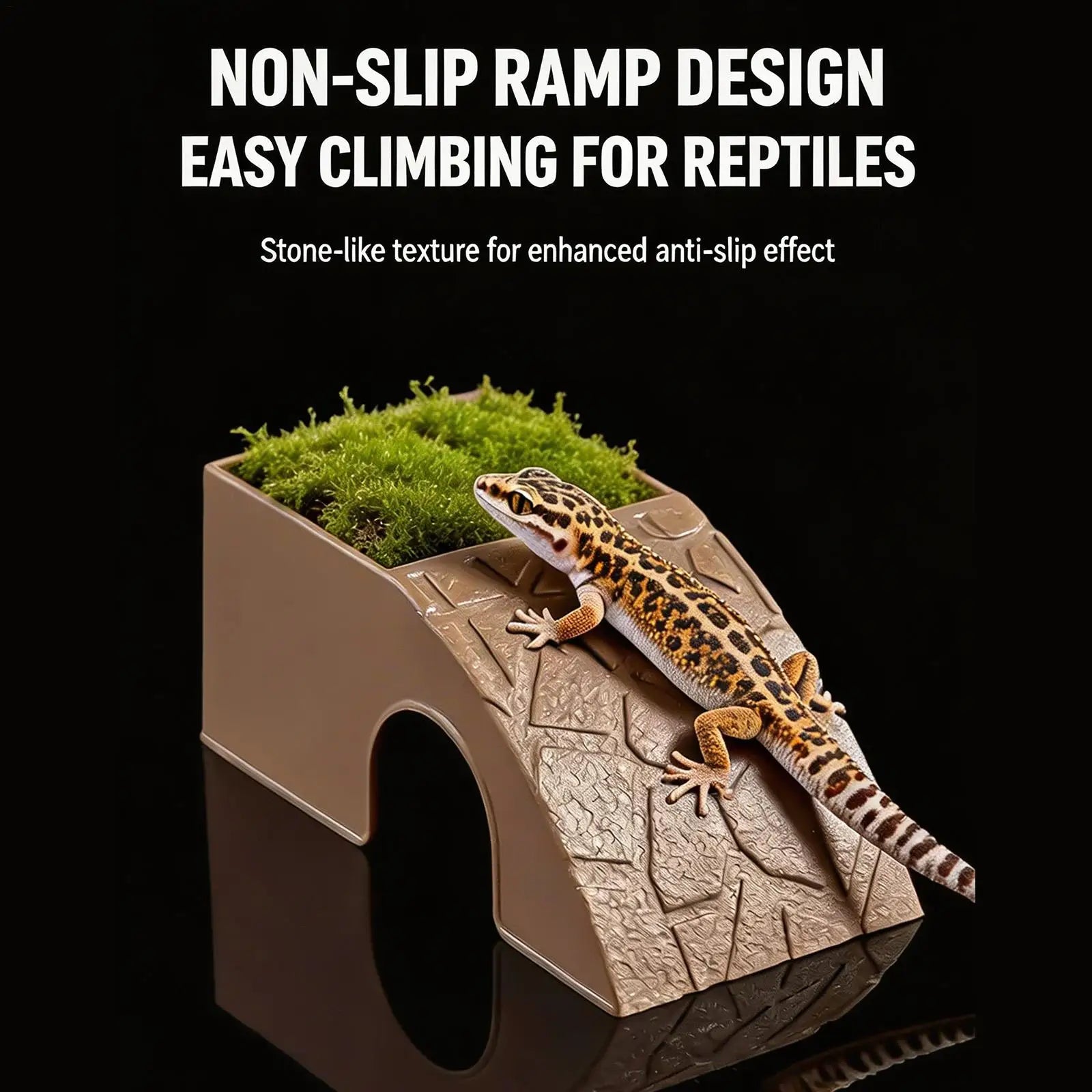 Reptile Food Dish 2 In 1 Decorative Shelter Water Bowl Terrarium Hideout Feeder