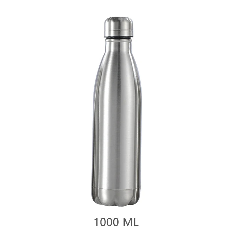 Stainless Steel Water Bottle 1 Liter Free Shipping, Drink Bottle for Sport Travel Cups,  500 750 1000ml Water Bottles