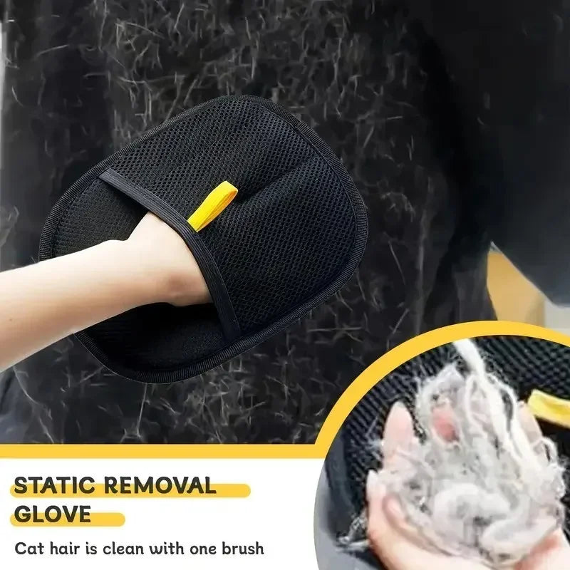 Static Pet Hair Removal Gloves - Grooming & Deshedding Gloves for Dogs Cats - Works on Sofa Carpet Clothes