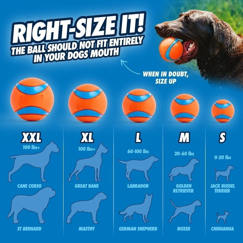 Ultra Ball Dog Toy Size Large For Dogs Made from Durable Rubber Super Bouncy Floats in Water 3-inch Diameter