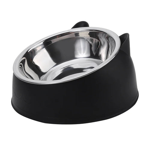 1/2/5pcs Cat Bowl Creative Inclined Kitten Puppy Food Feeding Bowls Stainless Steel