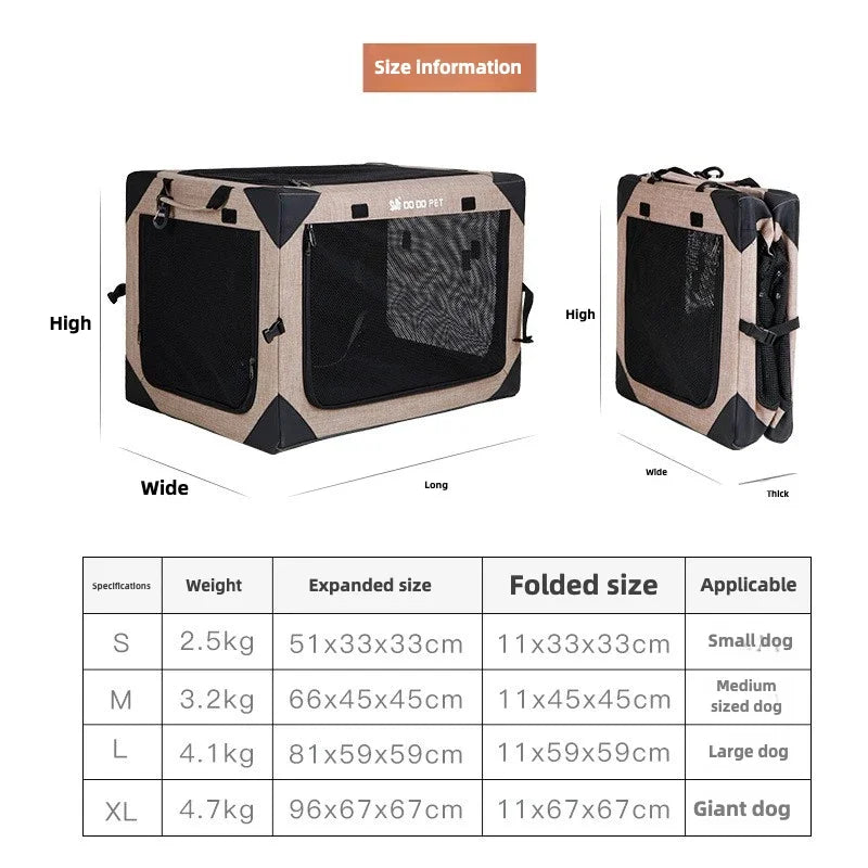 Dog Crate Travel Foldable Pet Crate for Puppy/Small Dog  Fit for Indoor & Outdoor/Car Back Seat/Trunk