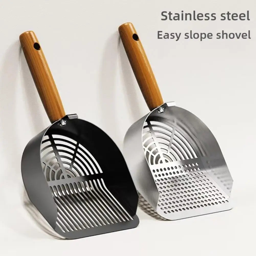 Steel Cat Litter Scoop Long Handle Pet Waste Shovel Cleaning Tool For Tofu Sand Litter Box