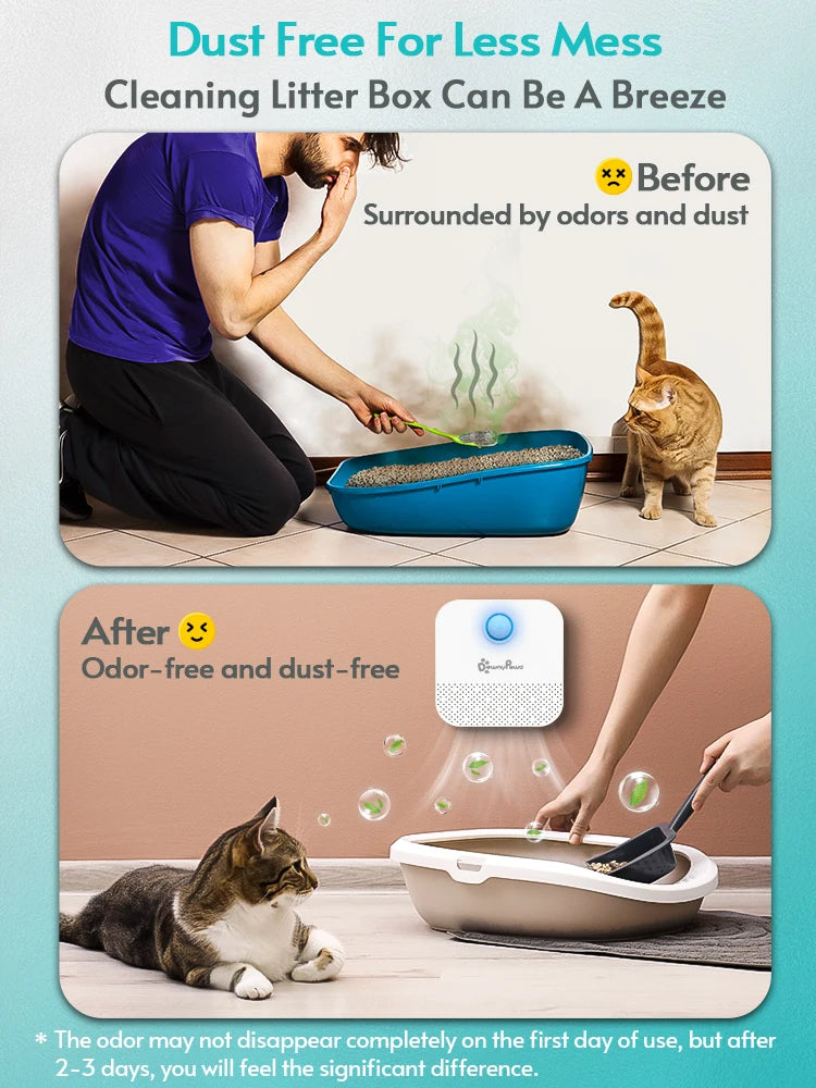 4000mAh Smart Cat Odor Purifier For Cat Litter Box Deodorizer  Air Purifier Dog Cat Litter