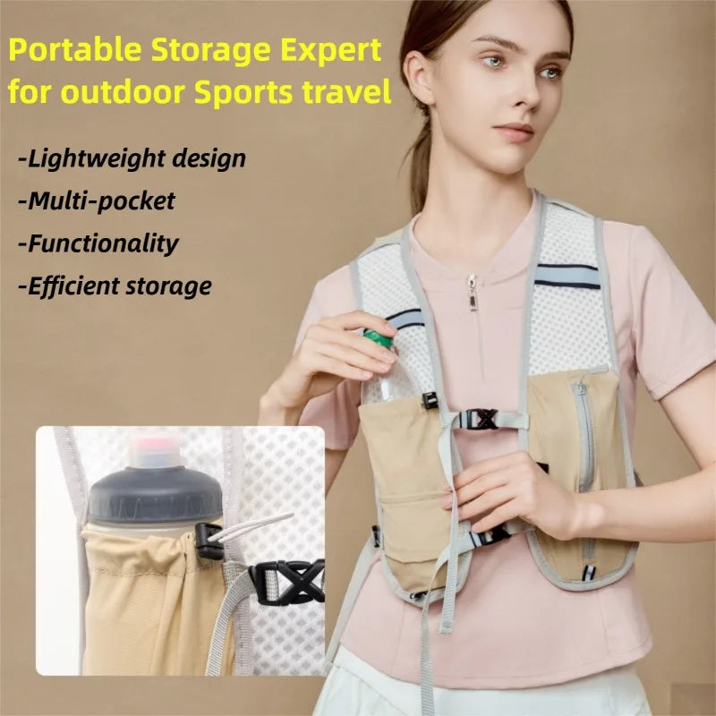 Hiking Hydration Vest Reflective Waterproof Running Backpack Outdoor Sports Multi-compartment Bag