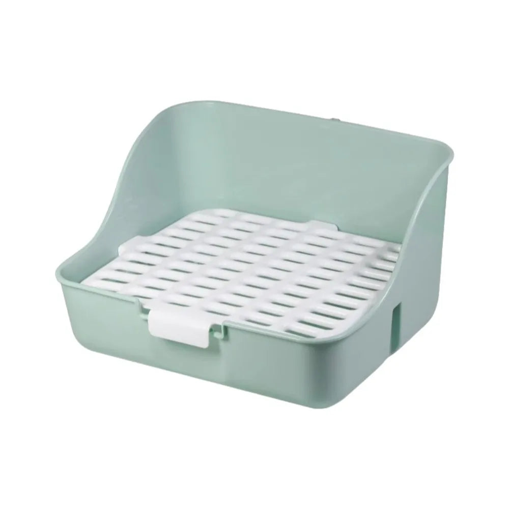 Small Pet Housing Anti-Tipping Rabbit Toilet Stable Splash-Proof Animal Litter Box Plastic Rectangular  Indoor Use