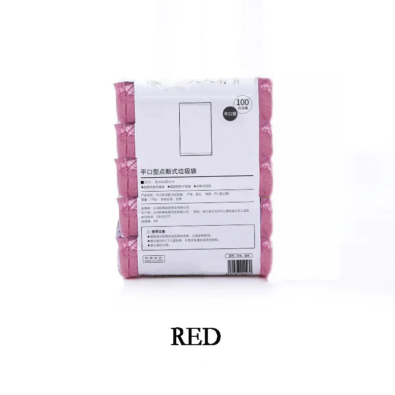 5 Rolls 1 pack 100Pcs Household Disposable Trash Pouch Garbage Bags  Waste Bag Plastic Bag