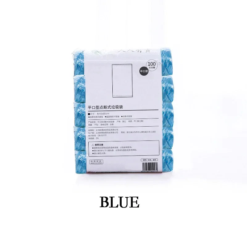 5 Rolls 1 pack 100Pcs Household Disposable Trash Pouch Garbage Bags  Waste Bag Plastic Bag