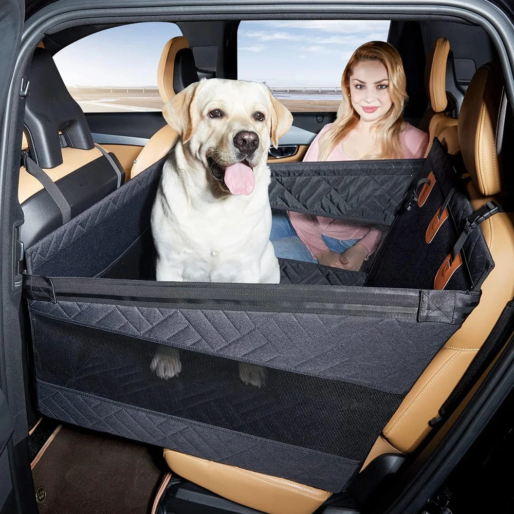 Double Zipper Car Pet Seat Pad Car Backseat Protector Waterproof Dirt Resistant Solid Color