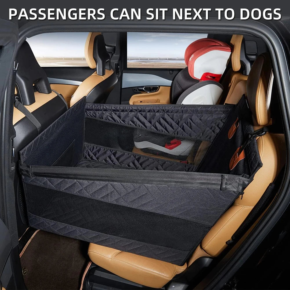 Double Zipper Car Pet Seat Pad Car Backseat Protector Waterproof Dirt Resistant Solid Color