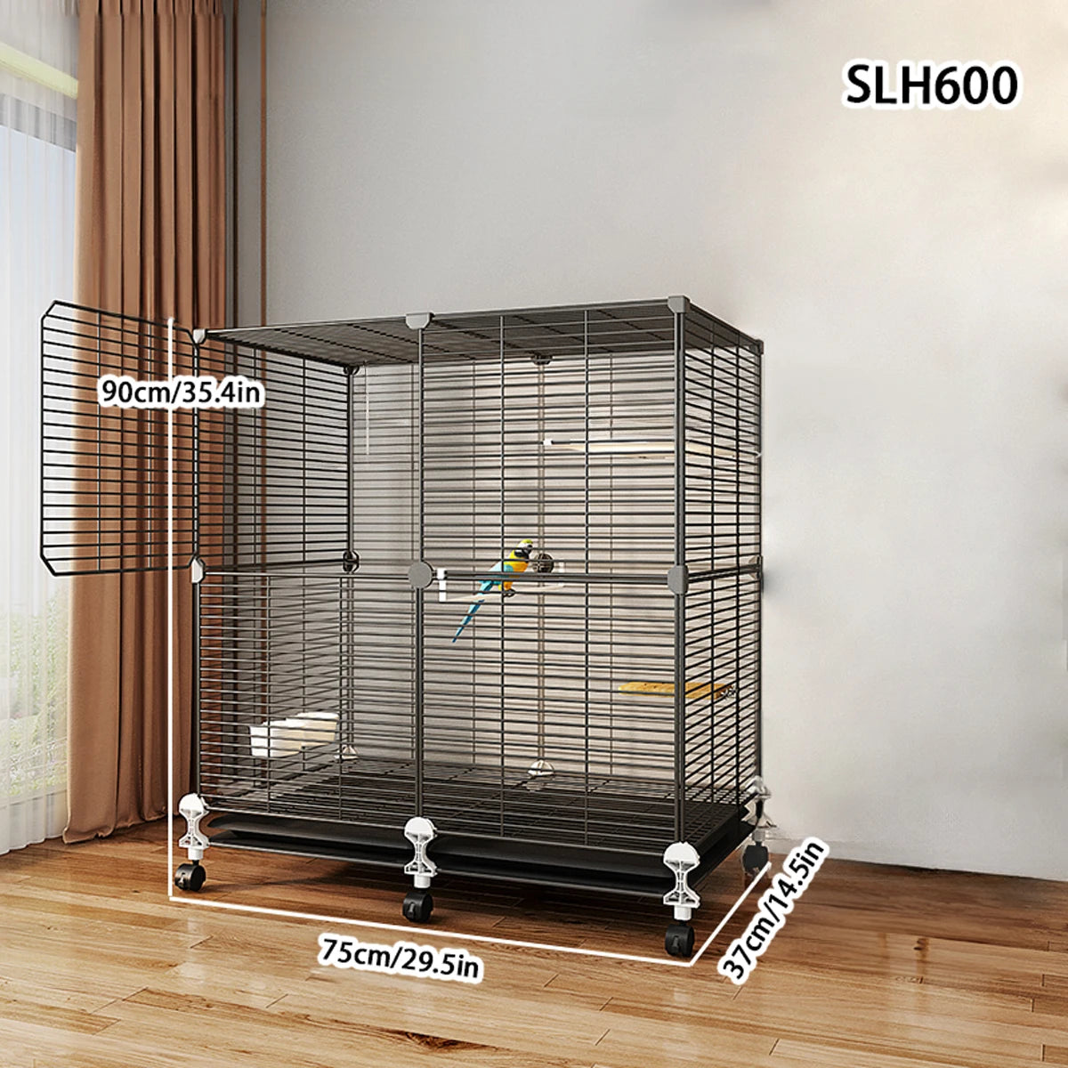 Large Bird Cage, Parrot Cage, Luxury Villa, with Toilet and Bird Bowl, Iron Art Cage