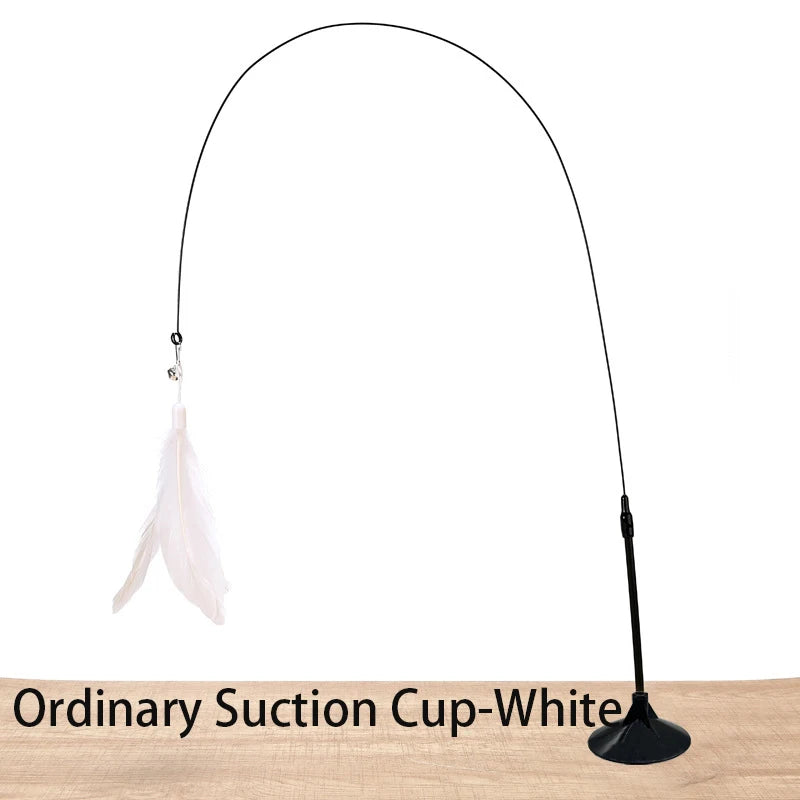 Interactive Cat Toy Handfree Cat Stick Kitten Teaser Wand Toy Suction Cup Feather Wand
Simulation Feather