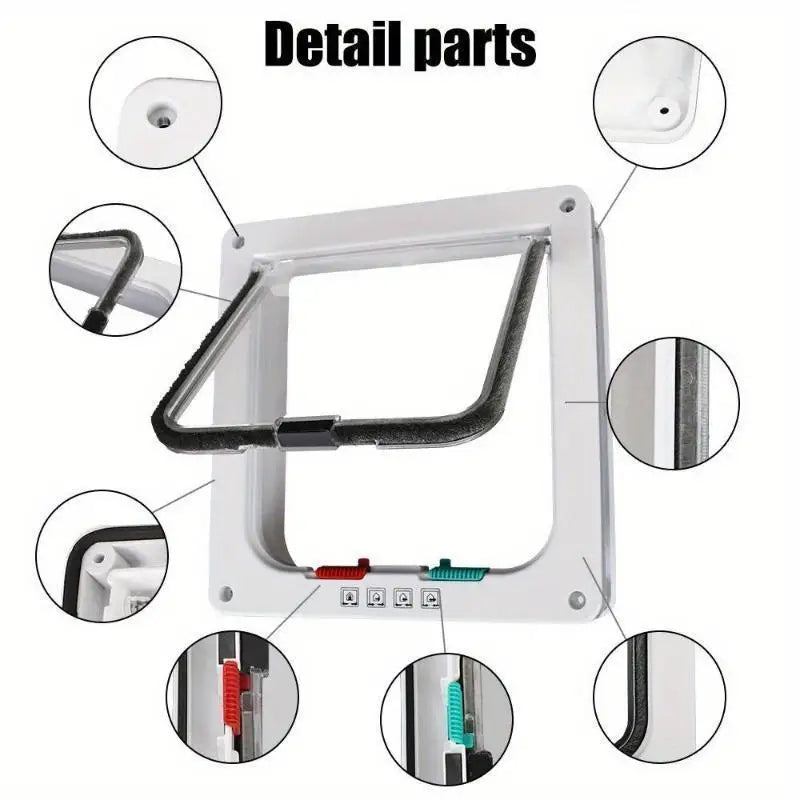 Pet Cat Door  Dog Door  Control Free Entry And Exit Pet Home Practical Two-way Door Safety Flap Door