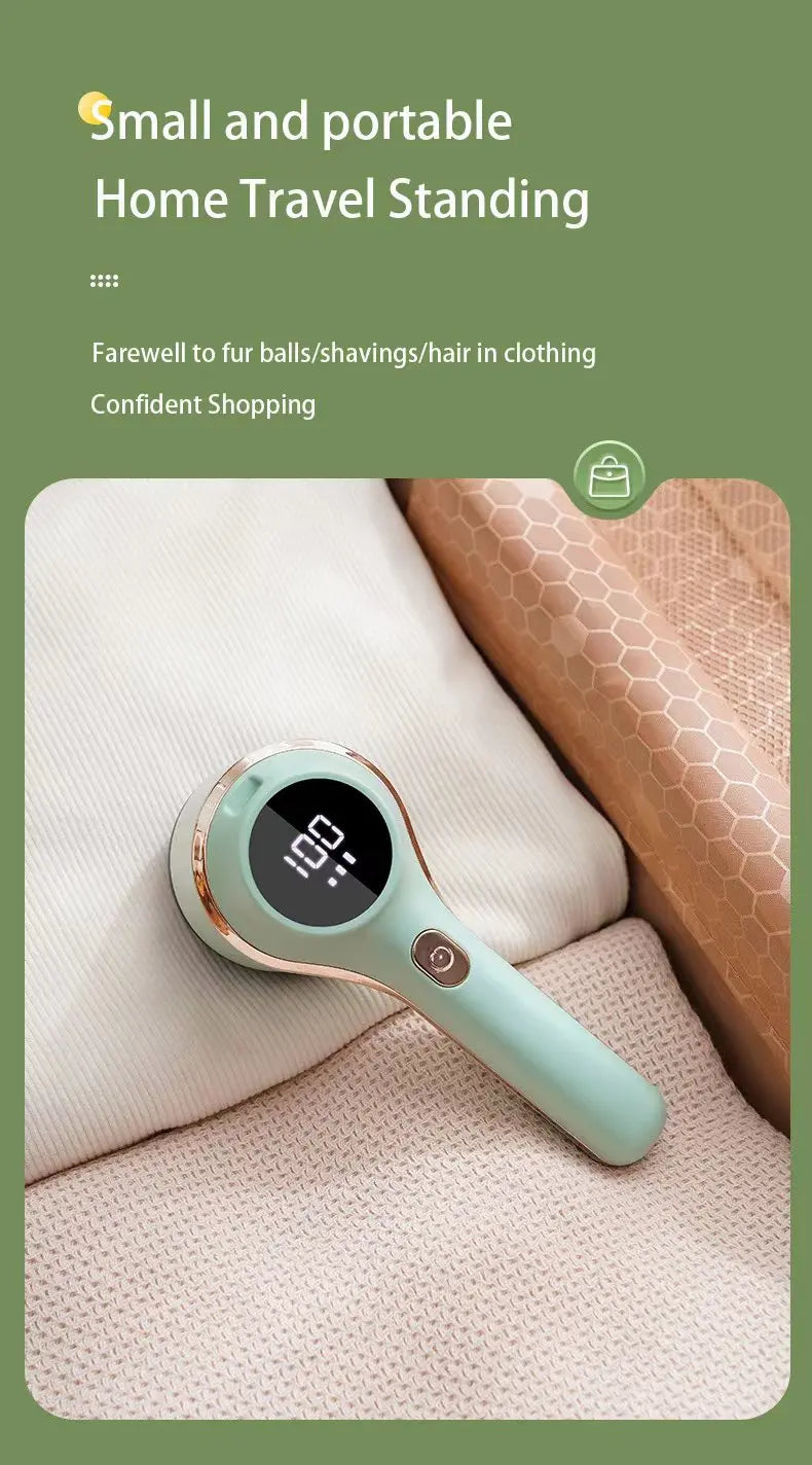 Portable Lint Remover Electric USB Clothes Cleaning Brush with LED Digital