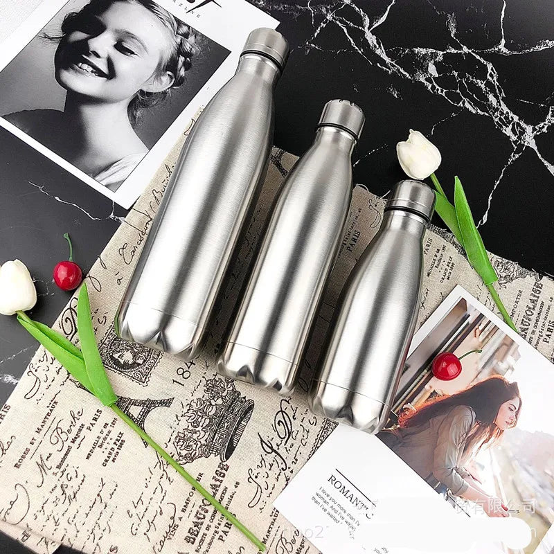 Stainless Steel Water Bottle 1 Liter Free Shipping, Drink Bottle for Sport Travel Cups,  500 750 1000ml Water Bottles