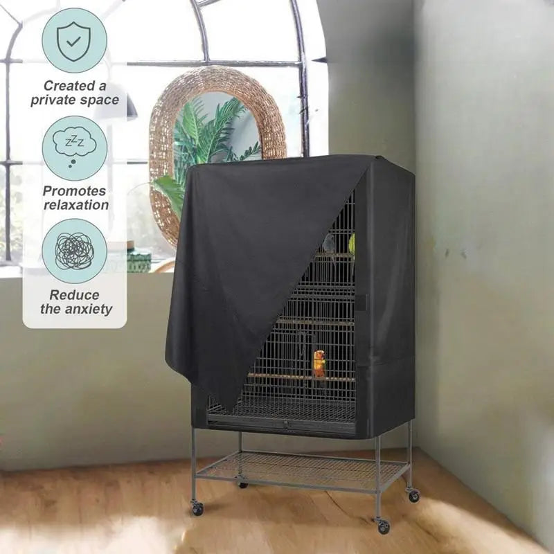 Bird Cage Cover Waterproof Dustproof Oxford Cloth Cage Cover Protective Bird Cage Two Handle Top Design Adjustable