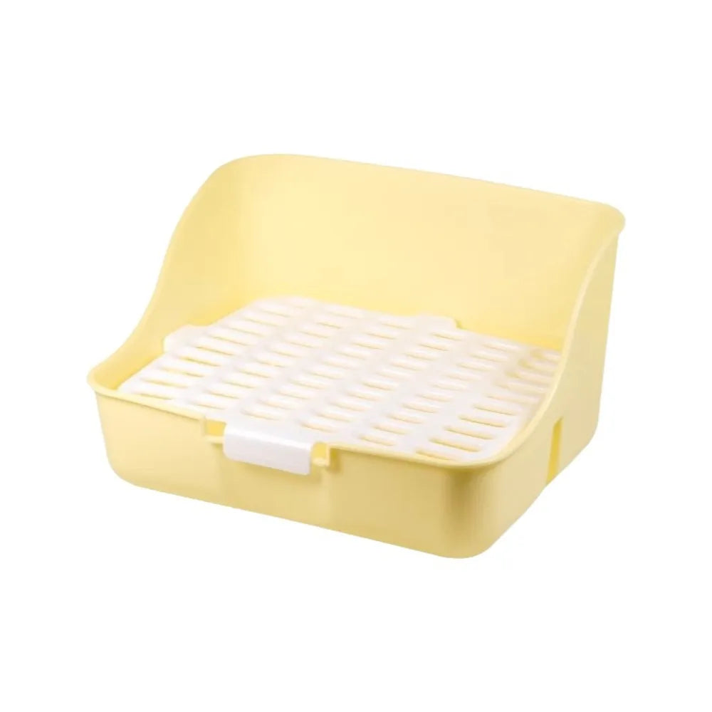 Small Pet Housing Anti-Tipping Rabbit Toilet Stable Splash-Proof Animal Litter Box Plastic Rectangular  Indoor Use