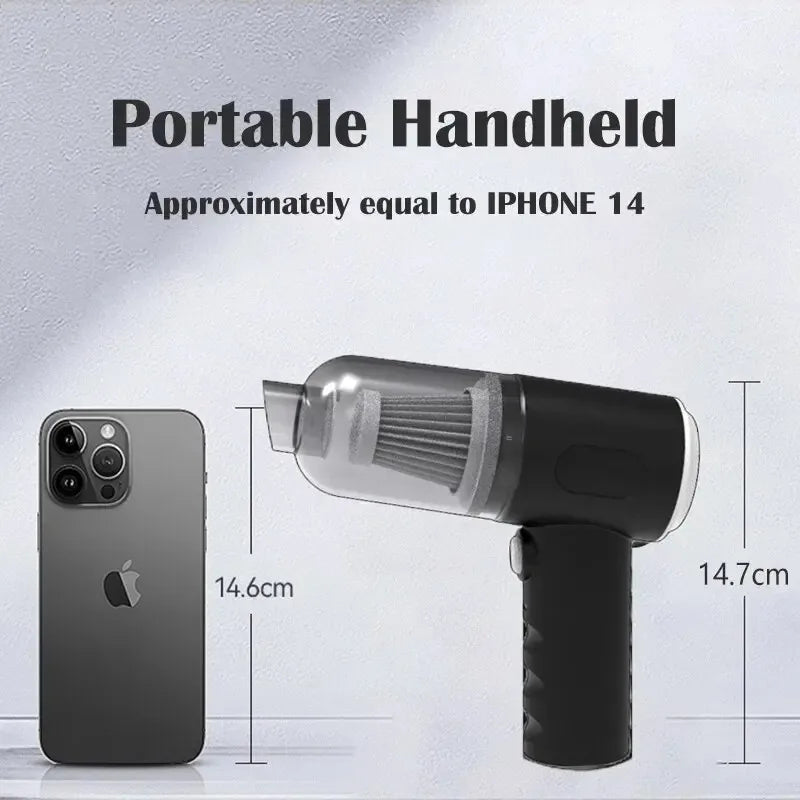 9000Pa Wireless Car Vacuum Cleaner USB Charging 1200mAh Portable Mini Wet and Dry Vacuum Cleaner