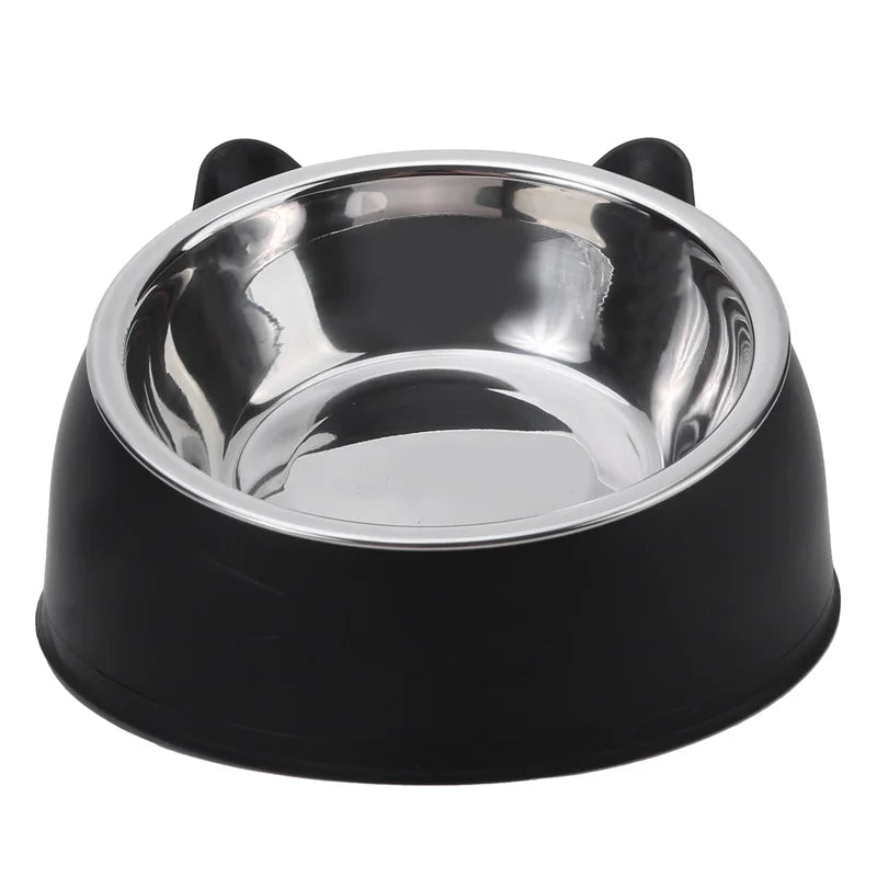 1/2/5pcs Cat Bowl Creative Inclined Kitten Puppy Food Feeding Bowls Stainless Steel