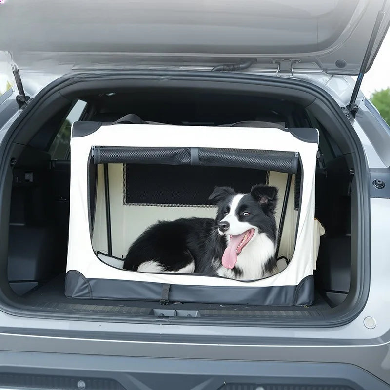 Foldable Portable Car Pet Cage Multifunctional for Large Dogs Cats Travel Outdoor