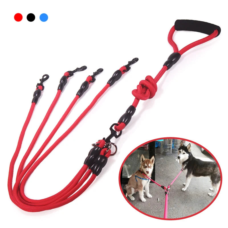 Pet Dog Leash Nylon Rope Double Dogs Leash 2 Way Coupler Walk Two and More
