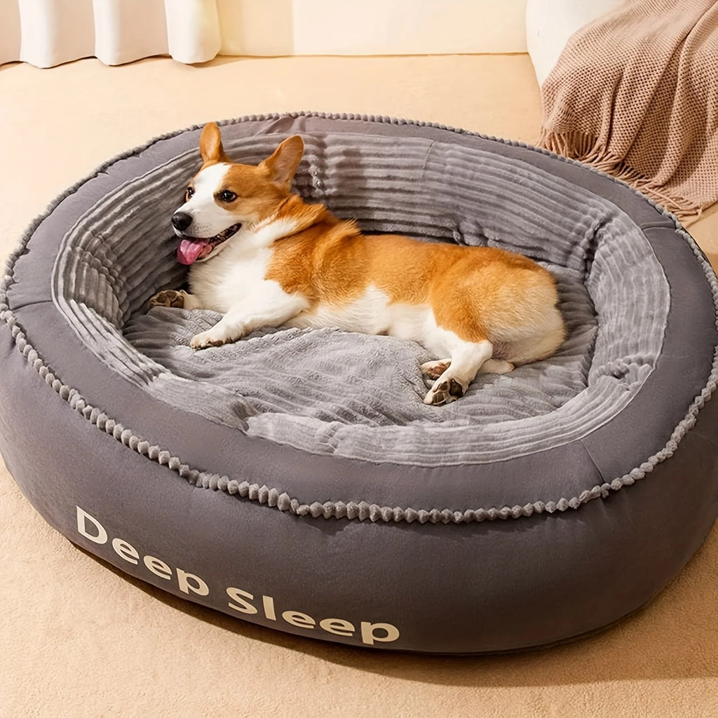 Pet Bed Comfortable Donut Round Soft Washable Dog Cat Cushion Bed Warm