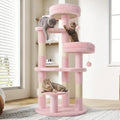 55.5 In Cat Tree For Indoor Kitties, Soft Plush Perches, Multi Level Cat Tower