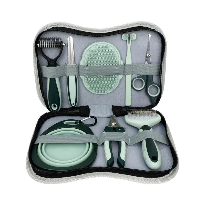 8 in 1 Dog Cat Grooming Comb Set Pet Cleaning Brush Pet Multi-Functional Cleaning Set Cat Hair Removal Brush Kit