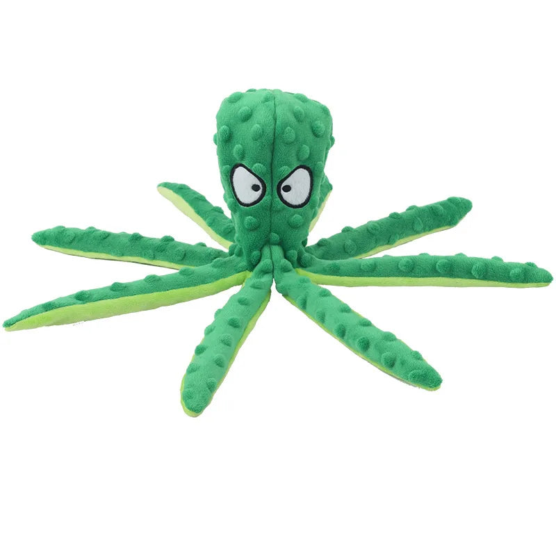 Pet Plush Toy Octopus Dog Interactive Toy Indestructible Bite Resistant squeaky Octopi