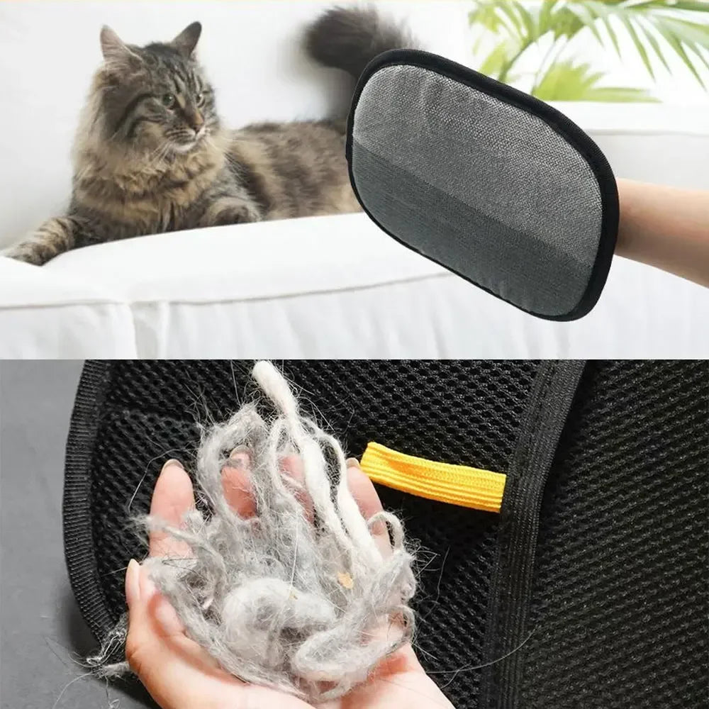 Static Pet Hair Removal Gloves - Grooming & Deshedding Gloves for Dogs Cats - Works on Sofa Carpet Clothes