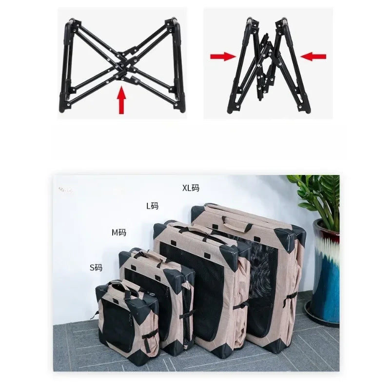 Dog Crate Travel Foldable Pet Crate for Puppy/Small Dog  Fit for Indoor & Outdoor/Car Back Seat/Trunk
