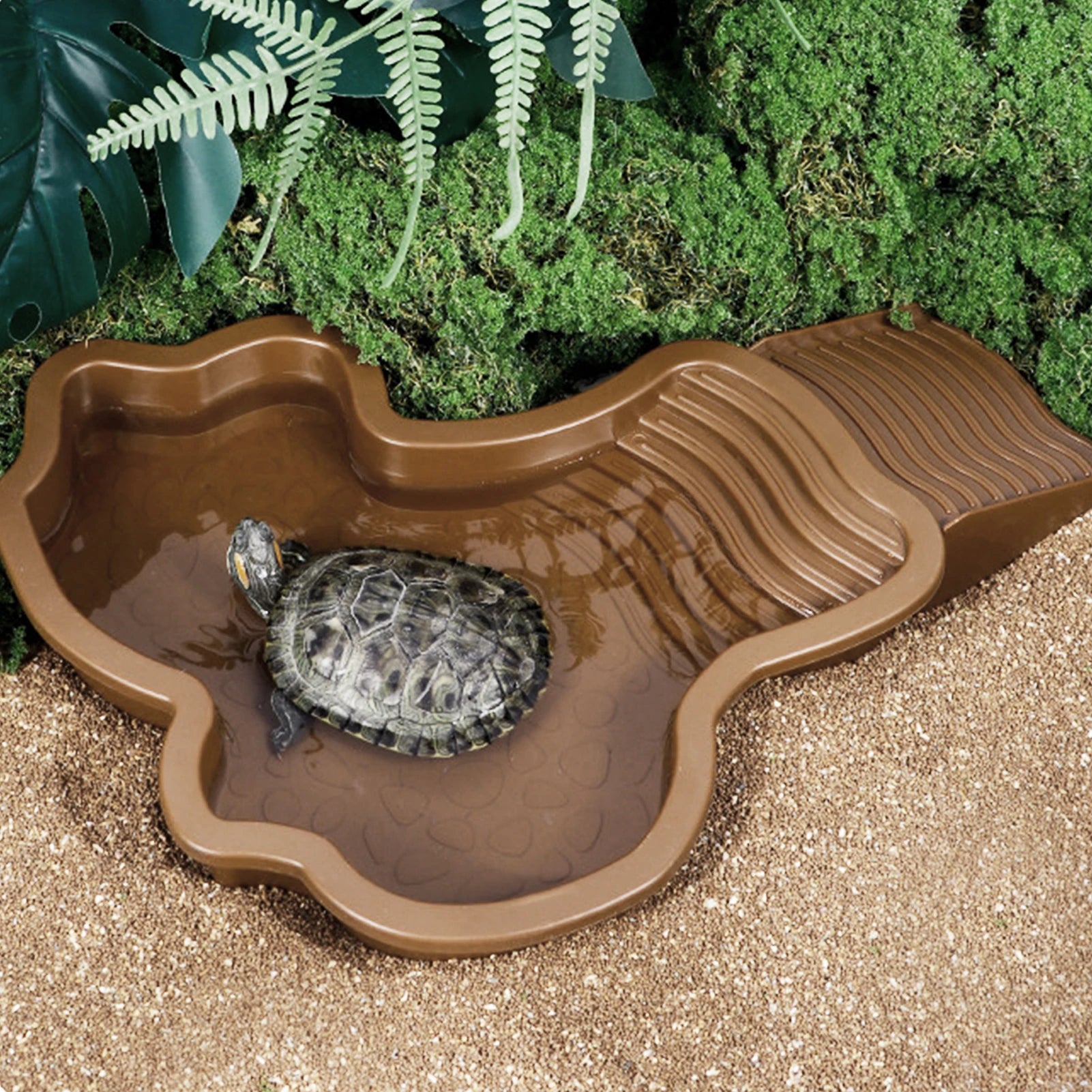 Reptile Bathing Pool Aquarium Turtle Climbing Pet Basin Fish Tank Decoration Reptile Water Bowl For Tortoise Turtle Hamster