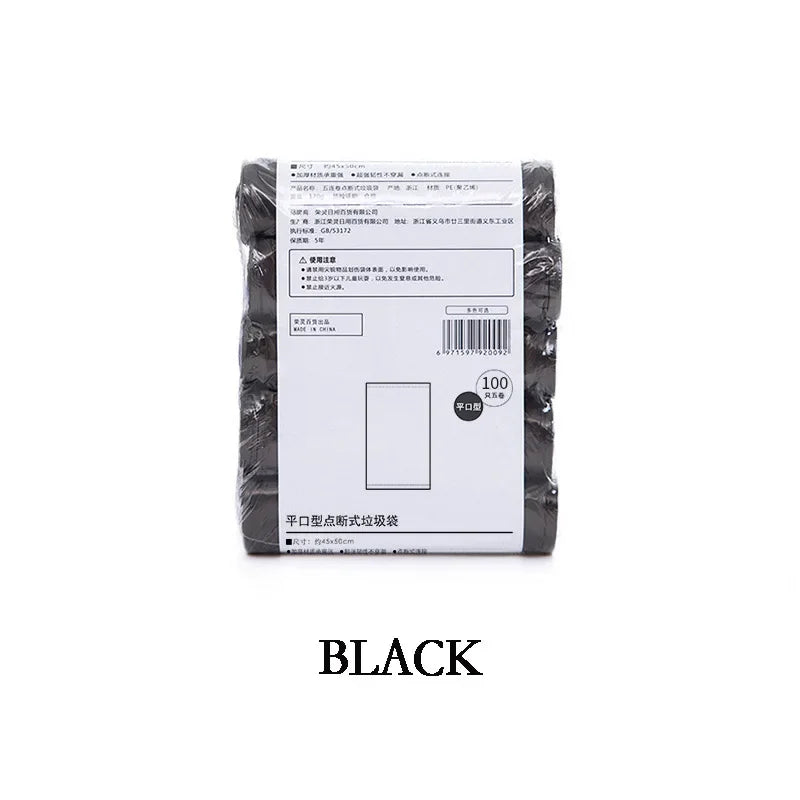 5 Rolls 1 pack 100Pcs Household Disposable Trash Pouch Garbage Bags  Waste Bag Plastic Bag