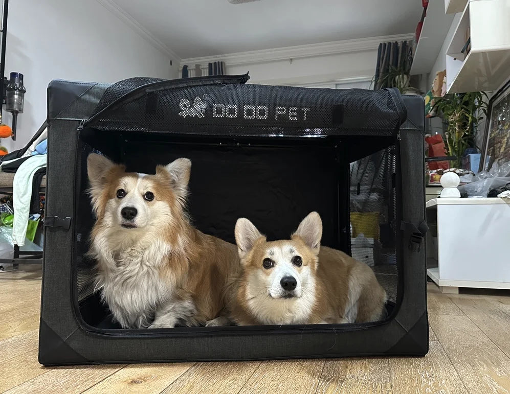 Dog Crate Travel Foldable Pet Crate for Puppy/Small Dog  Fit for Indoor & Outdoor/Car Back Seat/Trunk