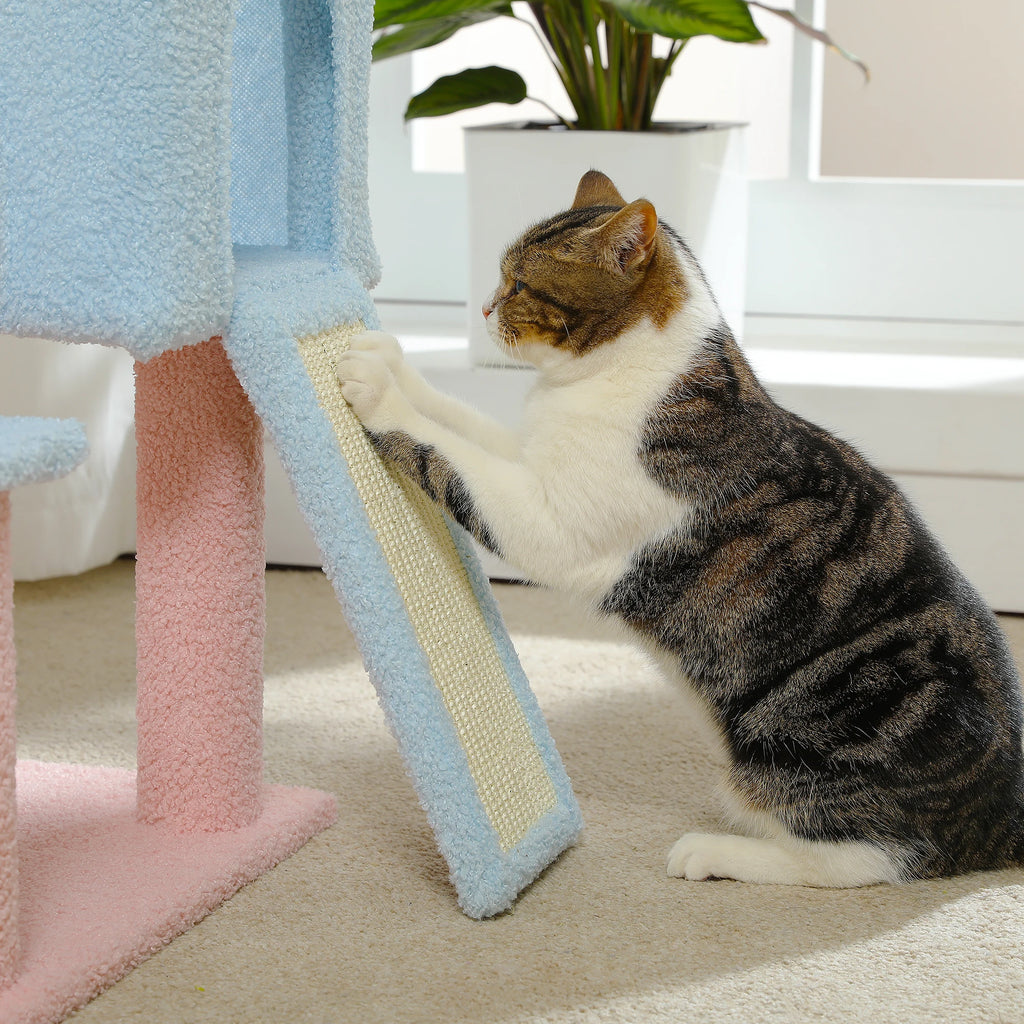 Flower Cat Tree Multi-Level Cat Tower with Sisal Covered Scratching Posts