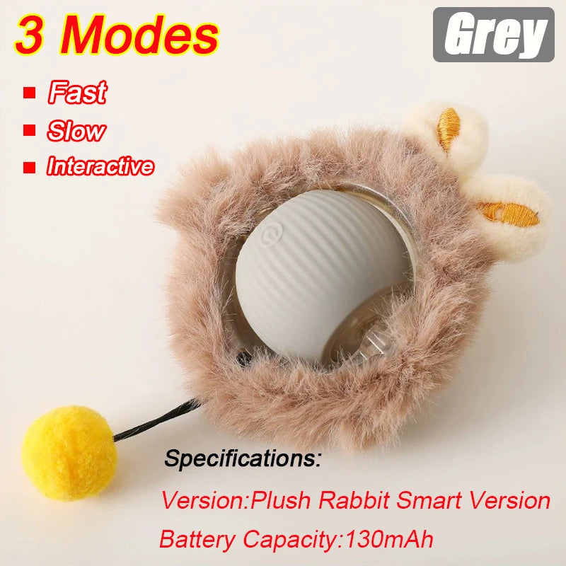 New Cat Interactive Ball Toy Automatic Rolling Ball Faux Tail Rechargeable Smart Pet Electric Toy Dog Cat Training