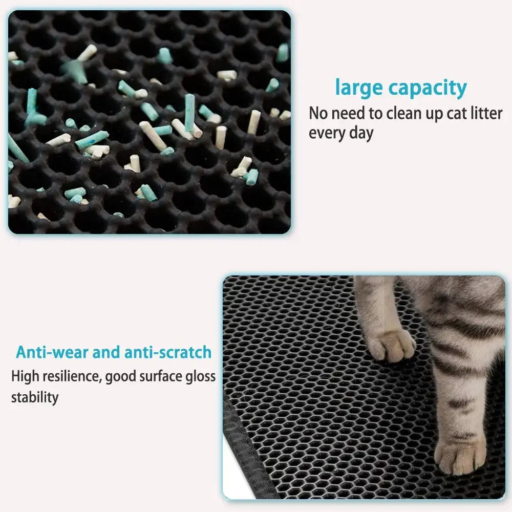 Cat Litter Mat With Gift Double Layer Waterproof Litter Box Mat Non-slip Sand Cat Pad Washable
