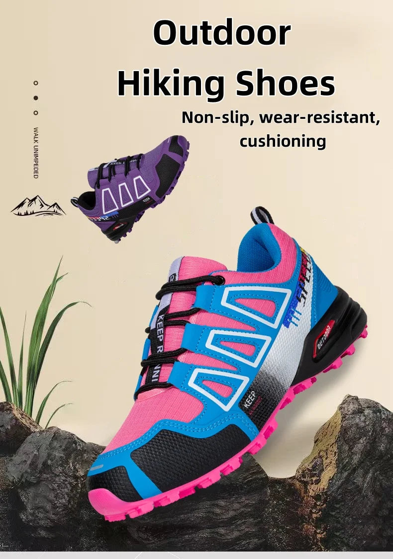 Hiking Shoes Women's Outdoor Hiking Sports Shoes, Non-slip Shoes, Breathable Lace-up Climbing Shoes, Cycling