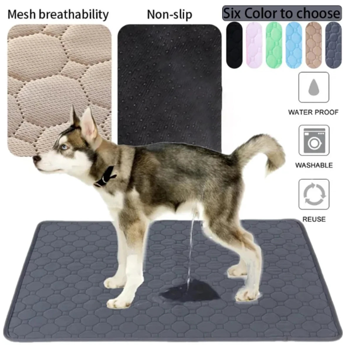 Pee Pad Reusable Washable Dog Urine Mat Car Seat Floor Sofa Waterproof Absorbent Training  Mat