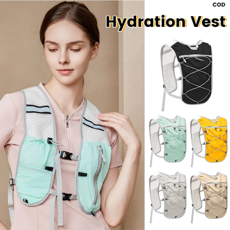 Hiking Hydration Vest Reflective Waterproof Running Backpack Outdoor Sports Multi-compartment Bag