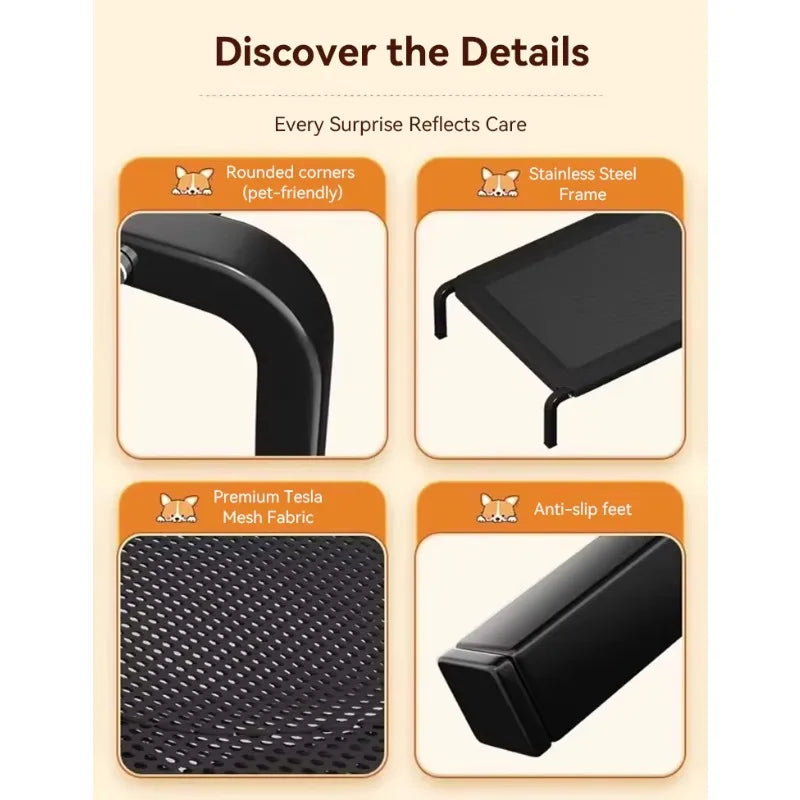 For Outdoor Home Use Elevated Big Dog Bed Convenient Carry Moisture Proof Non-Slip Large Bed Durable