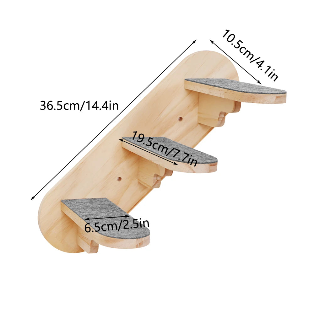 Wall Mounted Cat Tree Wooden Shelves Scratching Posts Cat tower Hammock