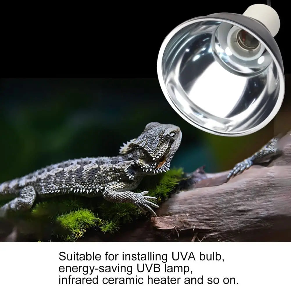 Reptile Pet Heat Lamp Holder Lampshade with Clip for UVA/UVB Bulb 300 Watt Reptile Heating Guard for Lizard Turtle Spider Chick